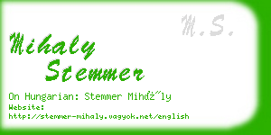 mihaly stemmer business card